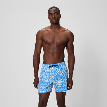 Men's Print Redondo Edge Swim Shorts Blue/White