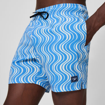 Men's Print Redondo Edge Swim Shorts Blue/White