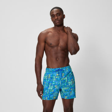 Men's Print Redondo Edge Swim Shorts Blue