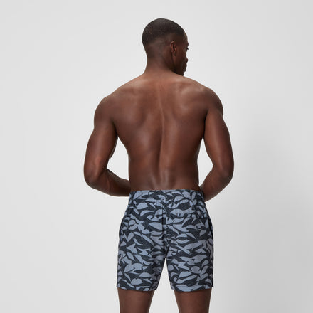 Men's Redondo Edge Printed Swim Shorts Gray/Black