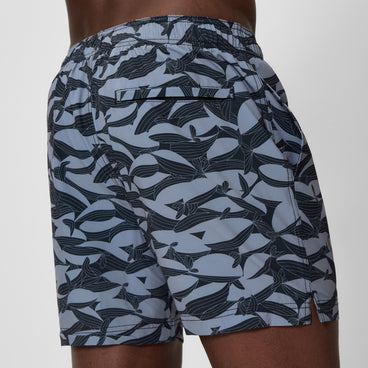 Men's Redondo Edge Printed Swim Shorts Gray/Black