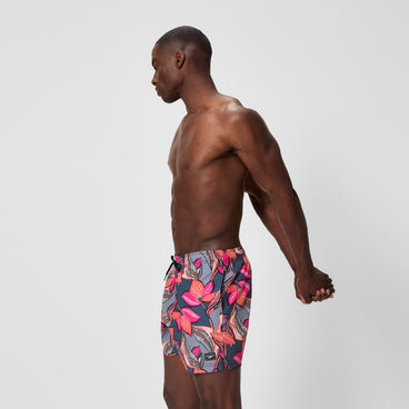 Men's Redondo Edge Printed Swim Shorts Coral/Gray