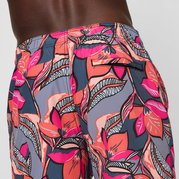 Men's Redondo Edge Printed Swim Shorts Coral/Gray