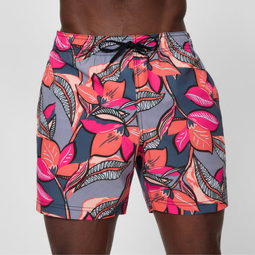 Men's Redondo Edge Printed Swim Shorts Coral/Gray