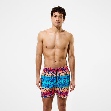 Men's Redondo Edge Printed Swim Shorts Blue/Orange
