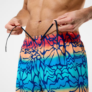 Men's Redondo Edge Printed Swim Shorts Blue/Orange