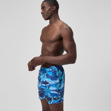 Men's Print Rondo Edge Volley Swim Trunks Navy