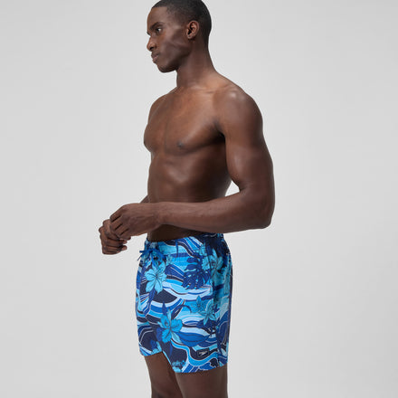Men's Print Rondo Edge Volley Swim Trunks Navy
