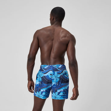 Men's Print Rondo Edge Volley Swim Trunks Navy