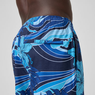 Men's Print Rondo Edge Volley Swim Trunks Navy