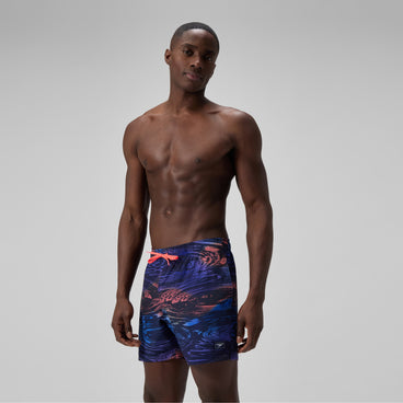 Men's Redondo Edge Printed Swim Shorts Blue