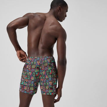 Men's Print Redondo Edge Volley Swim Trunks Purple/Green