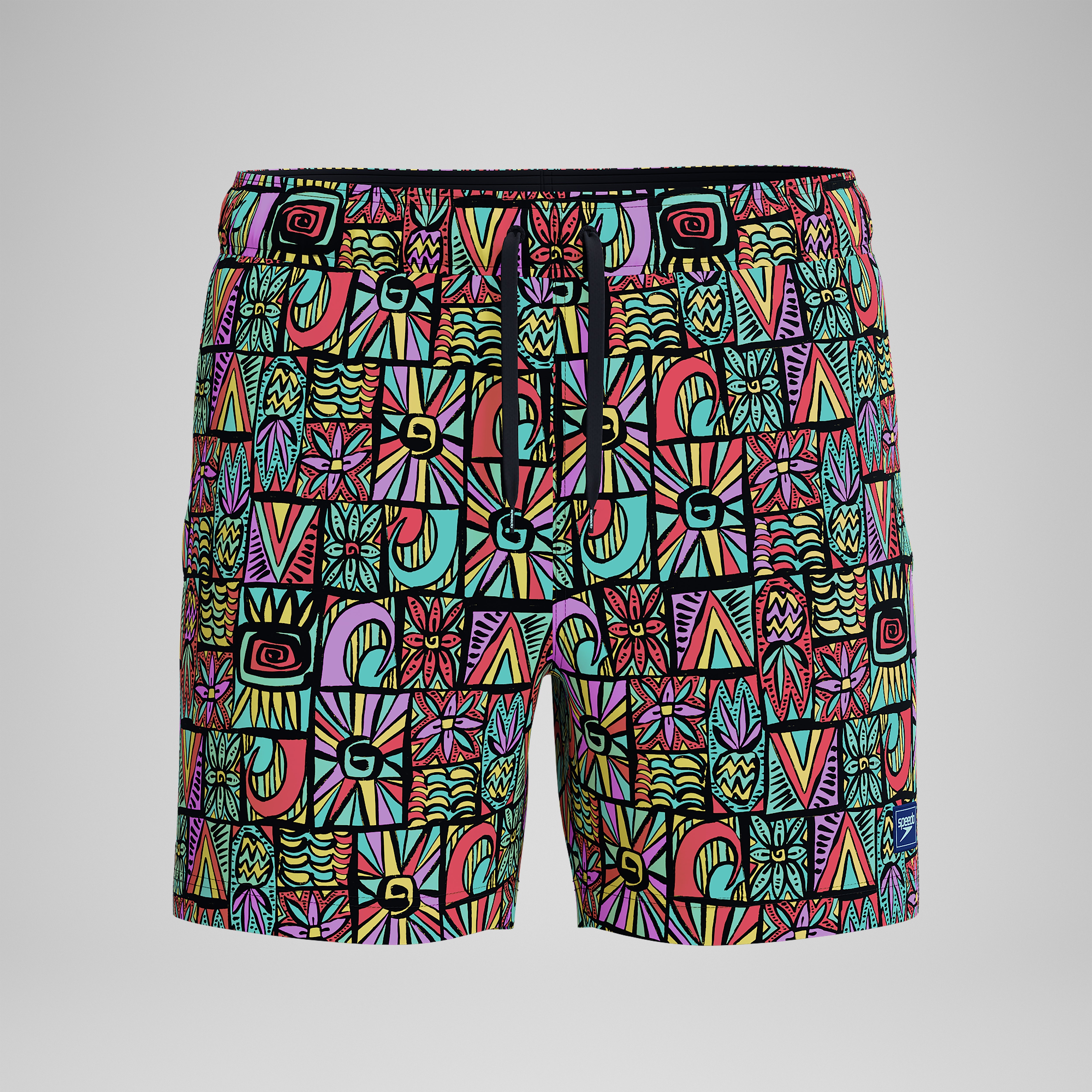 Men's Redondo Edge Printed Swim Shorts Purple/Green | Speedo