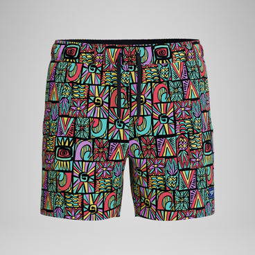 Men's Print Redondo Edge Volley Swim Trunks Purple/Green