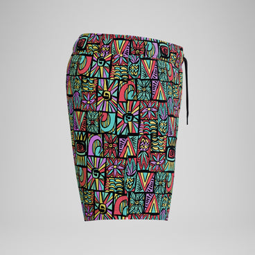 Men's Print Redondo Edge Volley Swim Trunks Purple/Green