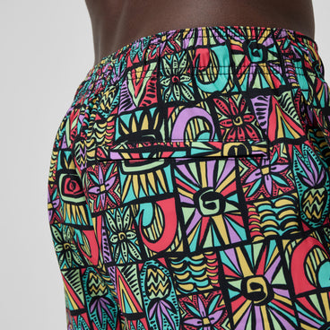 Men's Print Redondo Edge Volley Swim Trunks Purple/Green