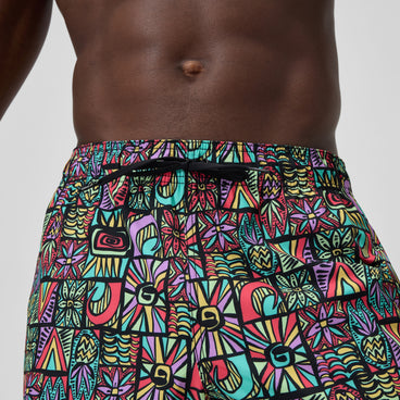 Men's Print Redondo Edge Volley Swim Trunks Purple/Green