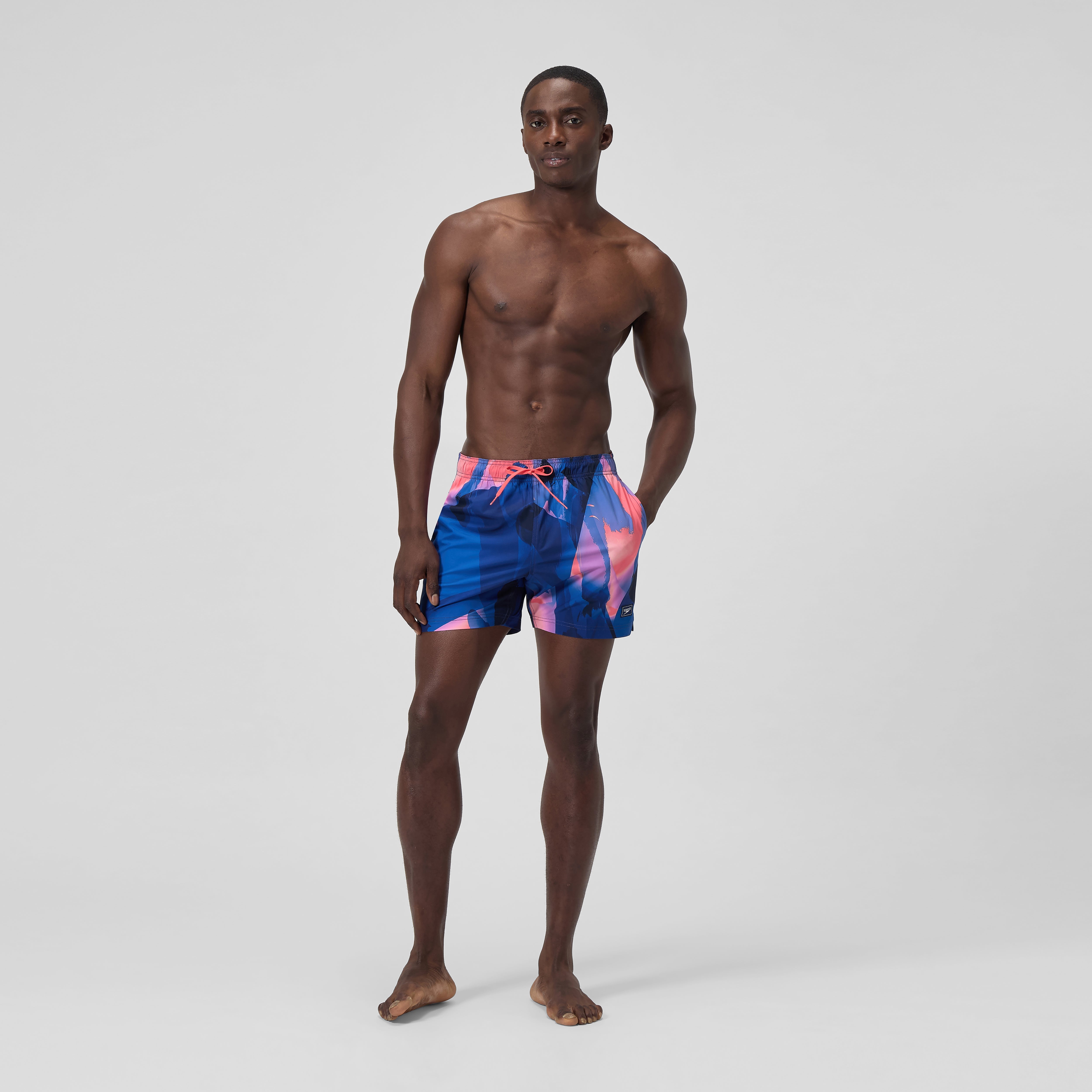 Men's Print Redondo Edge Volley Swim Trunks Blue/Pink | Speedo