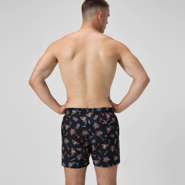 Men's Printed Redondo Edge Swim Shorts Black/Orange