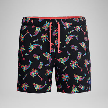 Men's Printed Redondo Edge Swim Shorts Black/Orange