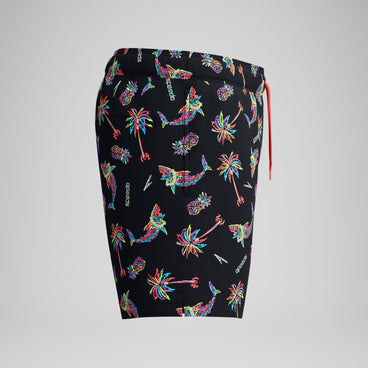 Men's Printed Redondo Edge Swim Shorts Black/Orange