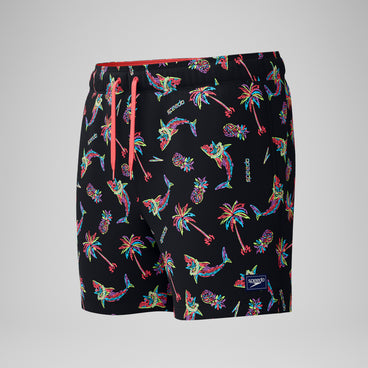 Men's Printed Redondo Edge Swim Shorts Black/Orange