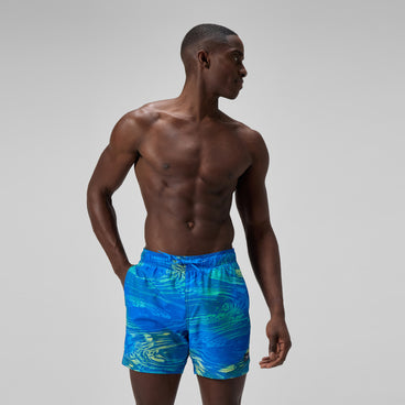 Men's Redondo Edge Printed Swim Shorts Blue/Green