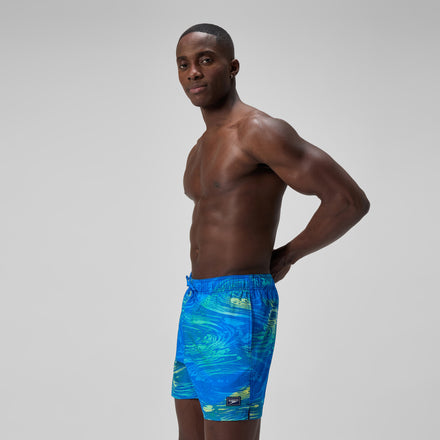 Men's Redondo Edge Printed Swim Shorts Blue/Green