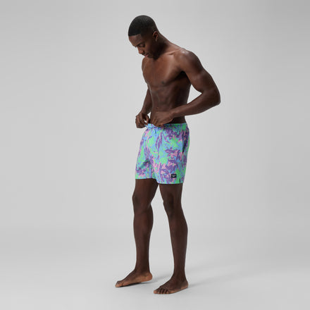 Men's Redondo Edge Printed Swim Shorts Purple/Green