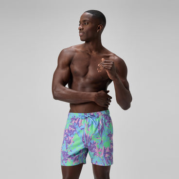 Men's Redondo Edge Printed Swim Shorts Purple/Green