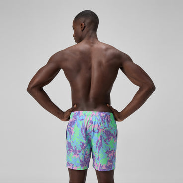 Men's Redondo Edge Printed Swim Shorts Purple/Green