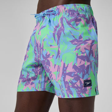 Men's Redondo Edge Printed Swim Shorts Purple/Green