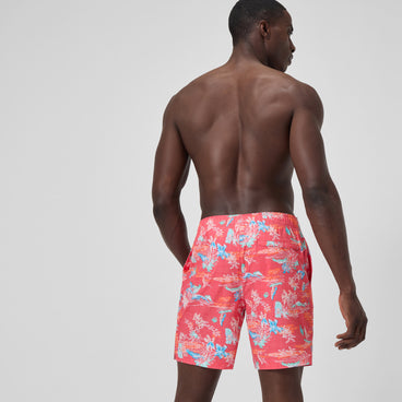 Men's Printed Redondo Edge Swim Shorts Orange/Blue