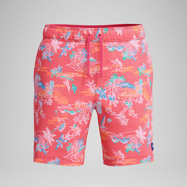 Men's Printed Redondo Edge Swim Shorts Orange/Blue