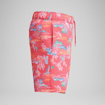 Men's Printed Redondo Edge Swim Shorts Orange/Blue