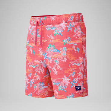 Men's Printed Redondo Edge Swim Shorts Orange/Blue