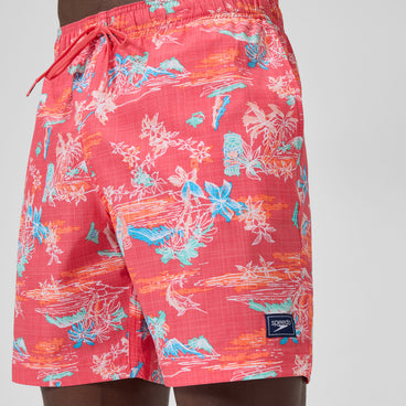 Men's Printed Redondo Edge Swim Shorts Orange/Blue