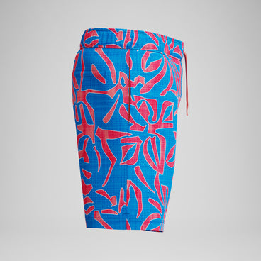 Men's Redondo Edge Printed Swim Shorts Orange/Blue