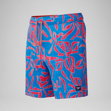 Men's Redondo Edge Printed Swim Shorts Orange/Blue