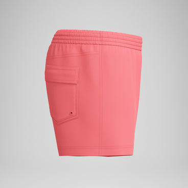 Men's Solid Retro Swim Shorts Coral
