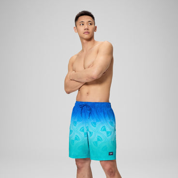 Men's Print Redondo Edge Swim Shorts Deep Blue