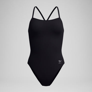 Women's Solid V-Back 2.0 One Piece Black