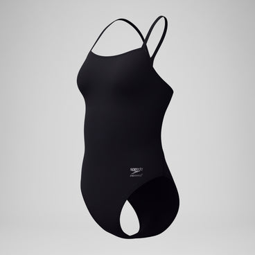 Women's Solid V-Back 2.0 One Piece Black