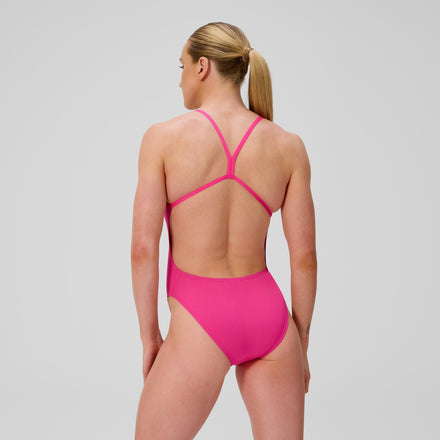 Women's Club Training Solid V-Back 2.0 One Piece Pink