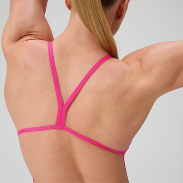 Women's Club Training Solid V-Back 2.0 One Piece Pink