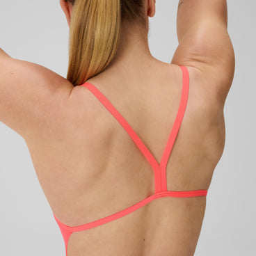 Women's Club Training Solid V-Back 2.0 Swimsuit Orange