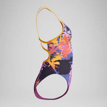 Women's Printed Web Back One Piece Purple