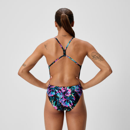 Women's V-Back 2.0 Swimsuit Glitchy Garden/Black