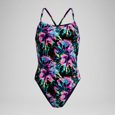 Women's V-Back 2.0 Swimsuit Glitchy Garden/Black
