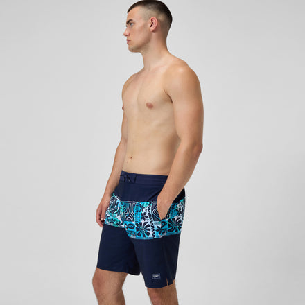 Men's Printed Bondi Swim Shorts Navy/Blue